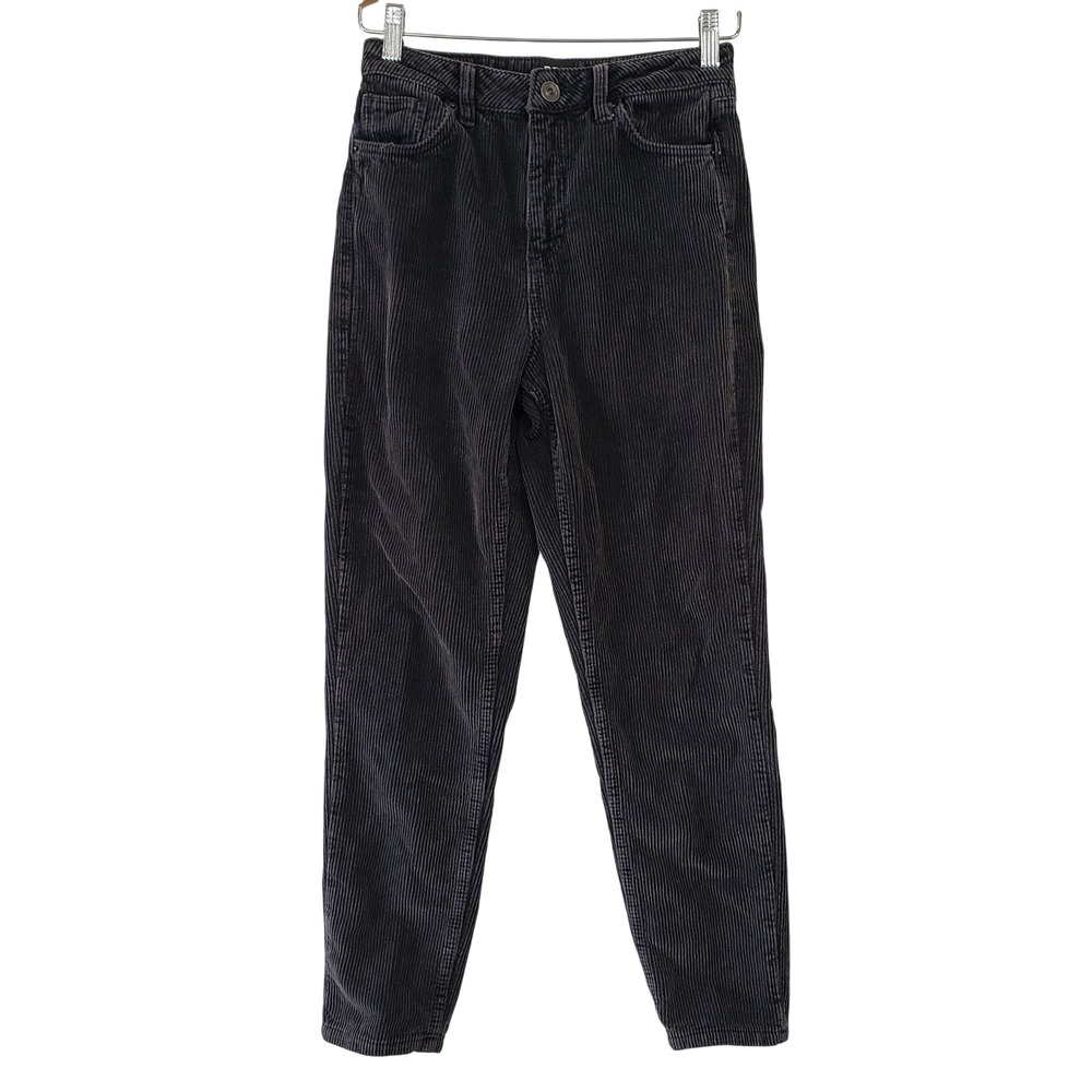 BDG Urban Outfitters Mom Corduroy Pants‎ W26 L32 Charcoal Grey High Rise Tapered